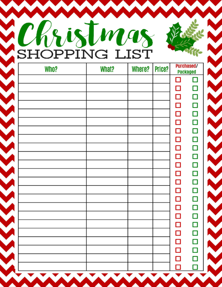 Christmas List Shopping Template Christmas List Shopping Template