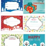 Fun And Colorful Christmas Labels   Free Printables Inside Christmas Name Tag Template