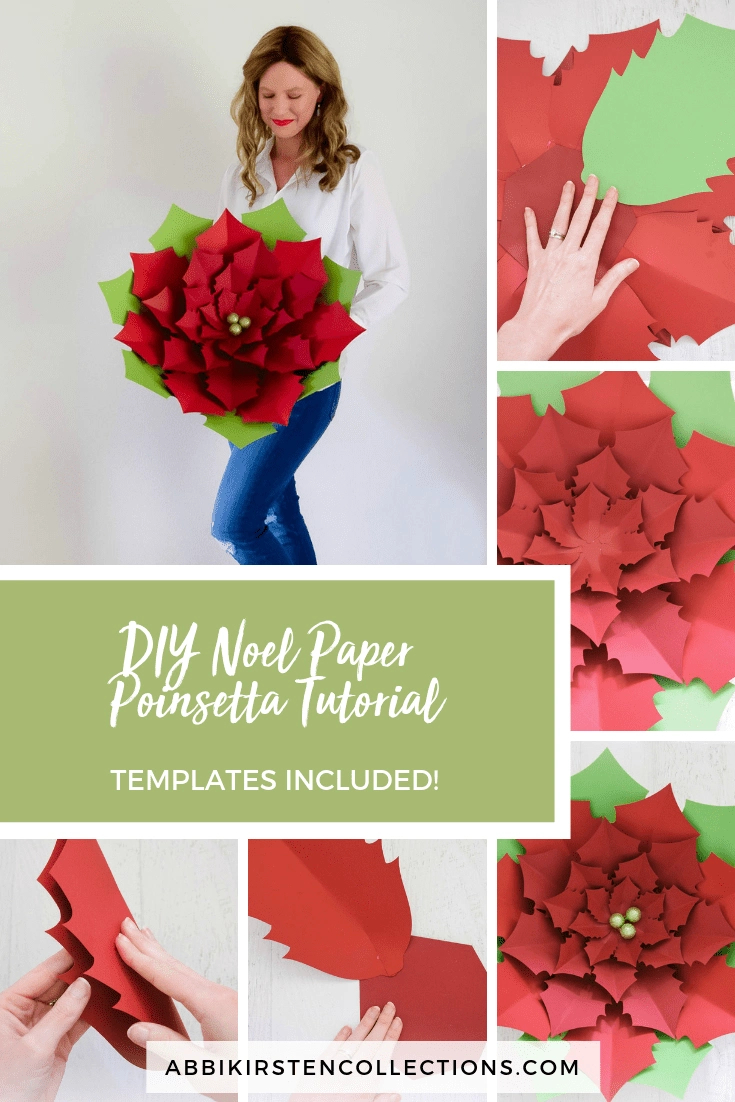 Giant Paper Poinsettia Flower Tutorial | Abbi Kirsten Collections pertaining to Christmas Poinsettia Flower Template
