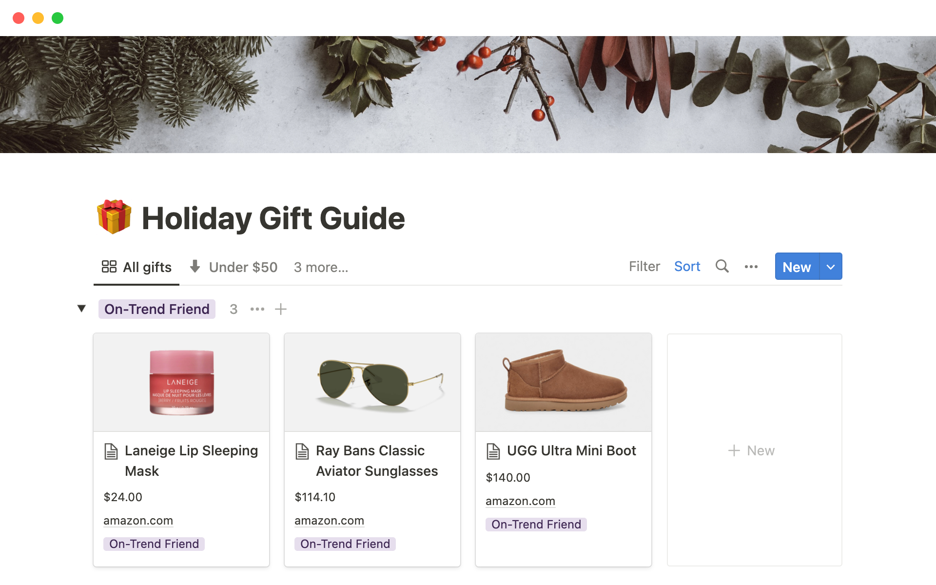 Gifts &amp;amp; Wish List Templates | Notion Marketplace regarding Christmas List Notion Template