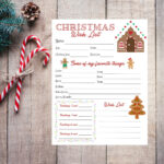 Gingerbread Christmas Wish List Template For Kids (Pdf/Png)   Etsy Uk Regarding Christmas List Template For Family