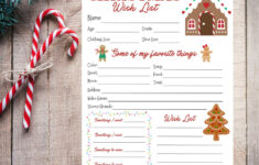 Gingerbread Christmas Wish List Template For Kids (Pdf/Png) – Etsy with regard to Christmas List Template / Christmas Wishlist Template