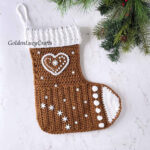 Gingerbread Stocking, Free Crochet Pattern   Goldenlucycrafts Within Christmas Stocking Tree Decoration Template
