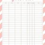 Guest List Templates   12 Free Printables | Printabulls Throughout Christmas Party Guest List Template