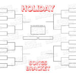 Holiday Christmas Song Bracket | Favorite Song Christmas Holiday Template  Activity Printable For Christmas Movie Bracket Template