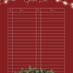 Holiday Guest List Digital Download   Etsy Israel With Regard To Christmas Party Guest List Template