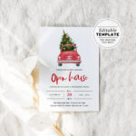 Holiday Open House Invitation Template, Christmas Party Invitation Within Christmas Open House Template