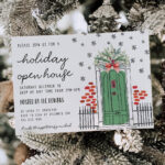 Holiday Open House Invitation Template, Printable Christmas Party With Regard To Christmas Open House Flyer Template Free