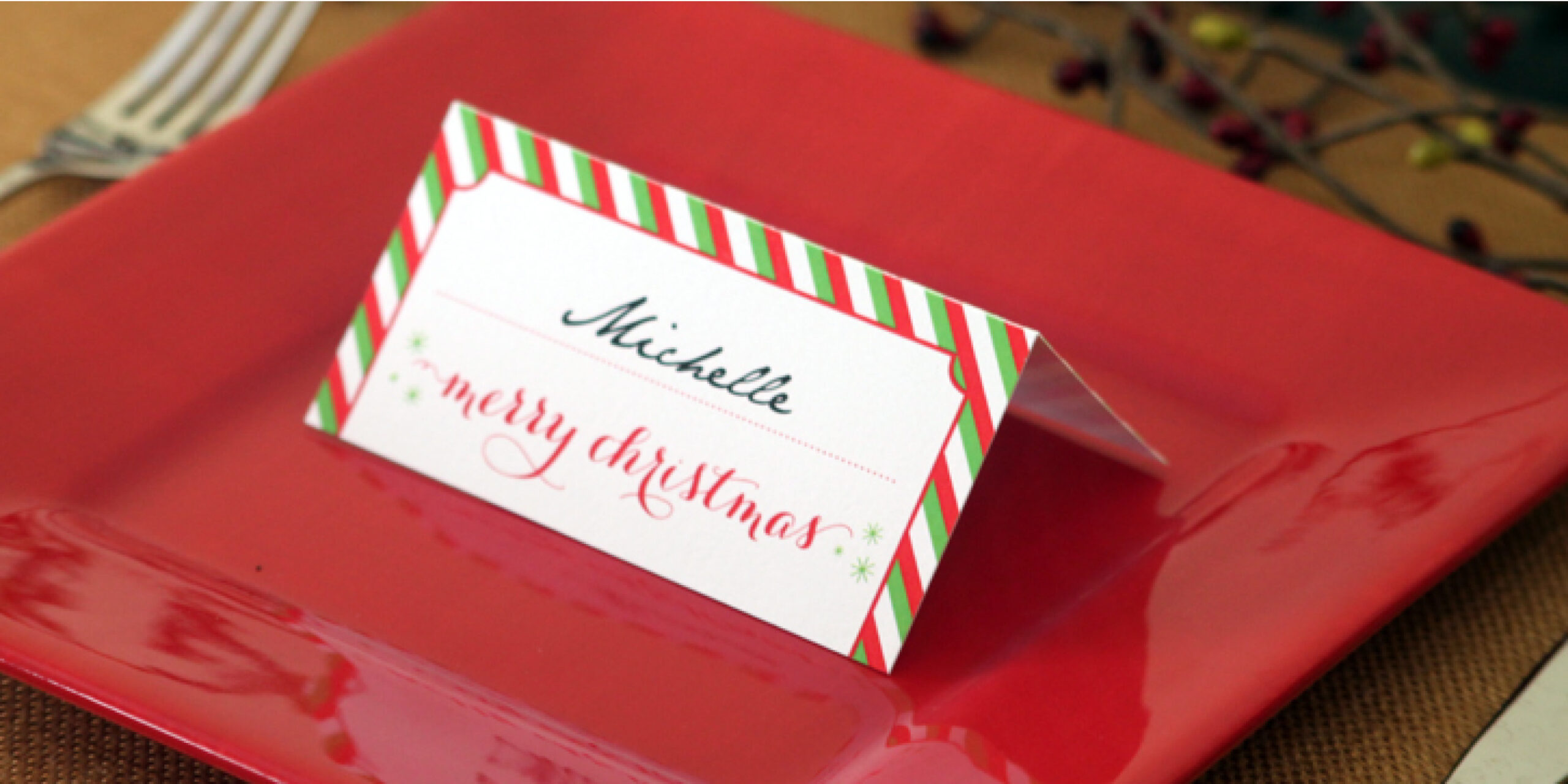 Holiday Place Card Diy Printable pertaining to Christmas Place Setting Cards Template
