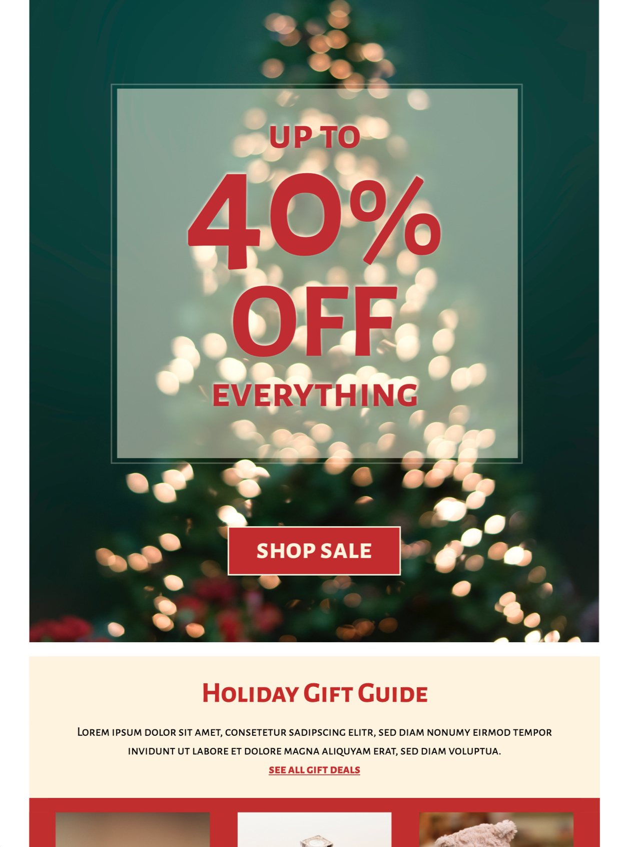 Holiday Sale Html Email Template - Mail Designer – Create And Send regarding Christmas Sale Email Template