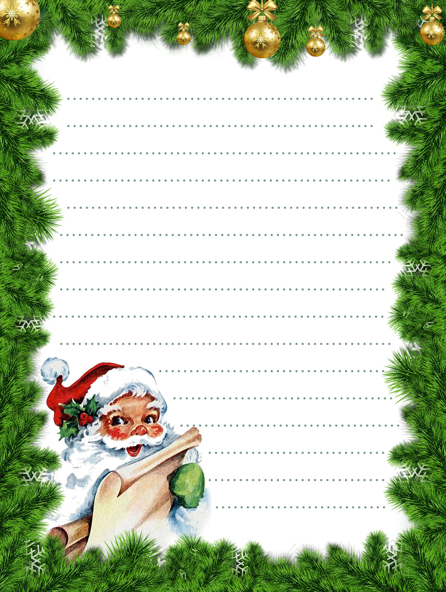 Holiday Stationery Paper Santa Letterhead Free Printable with regard to Christmas Note Paper Template