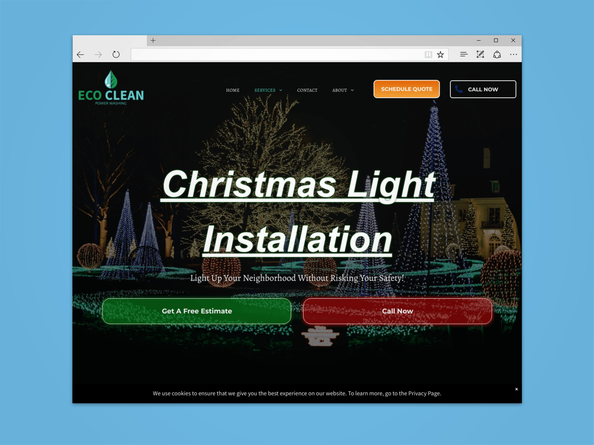 How To Add Christmas Light Installation Page To Your Website within Christmas Lights Website Template
