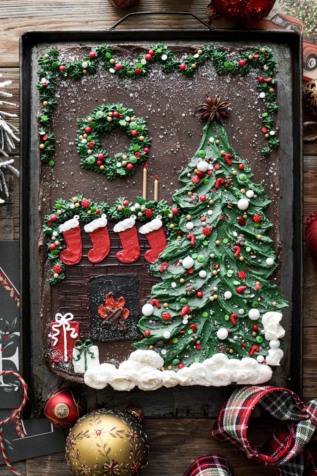 How To Decorate A Christmas Tree Sheet Cake - Curly Girl Kitchen throughout Christmas Tree Cake Template
