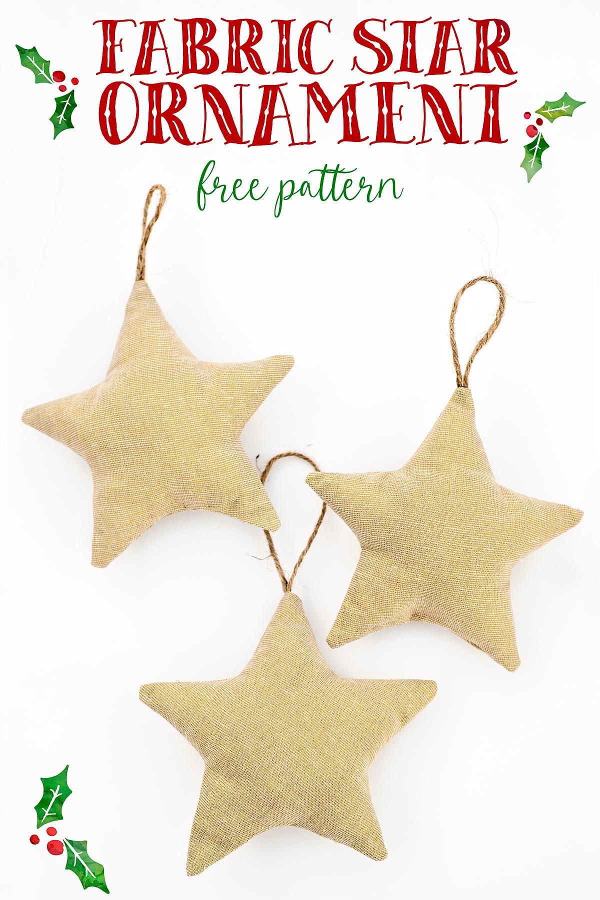 How To Make A Fabric Star (Free Fabric Star Ornament Pattern) in Christmas Star Ornament Template
