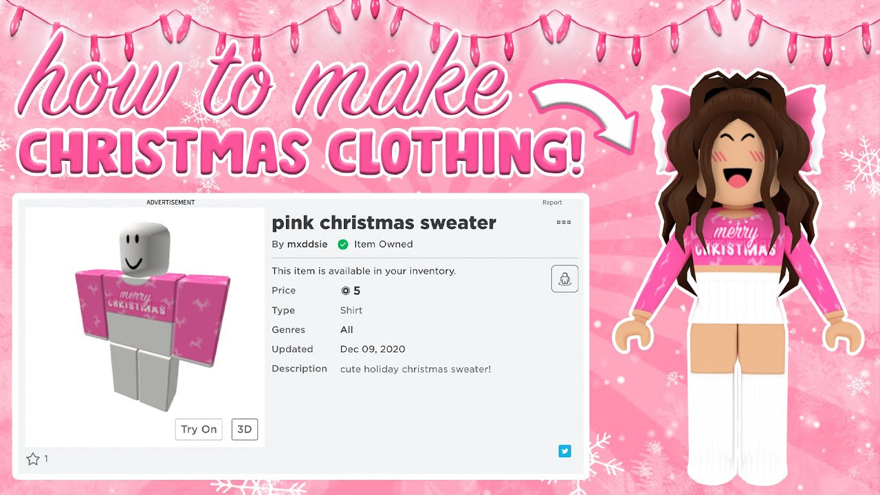 How To Make Roblox Christmas Clothing For Beginners! || Mxddsie ♡ intended for Christmas Sweater Roblox Template