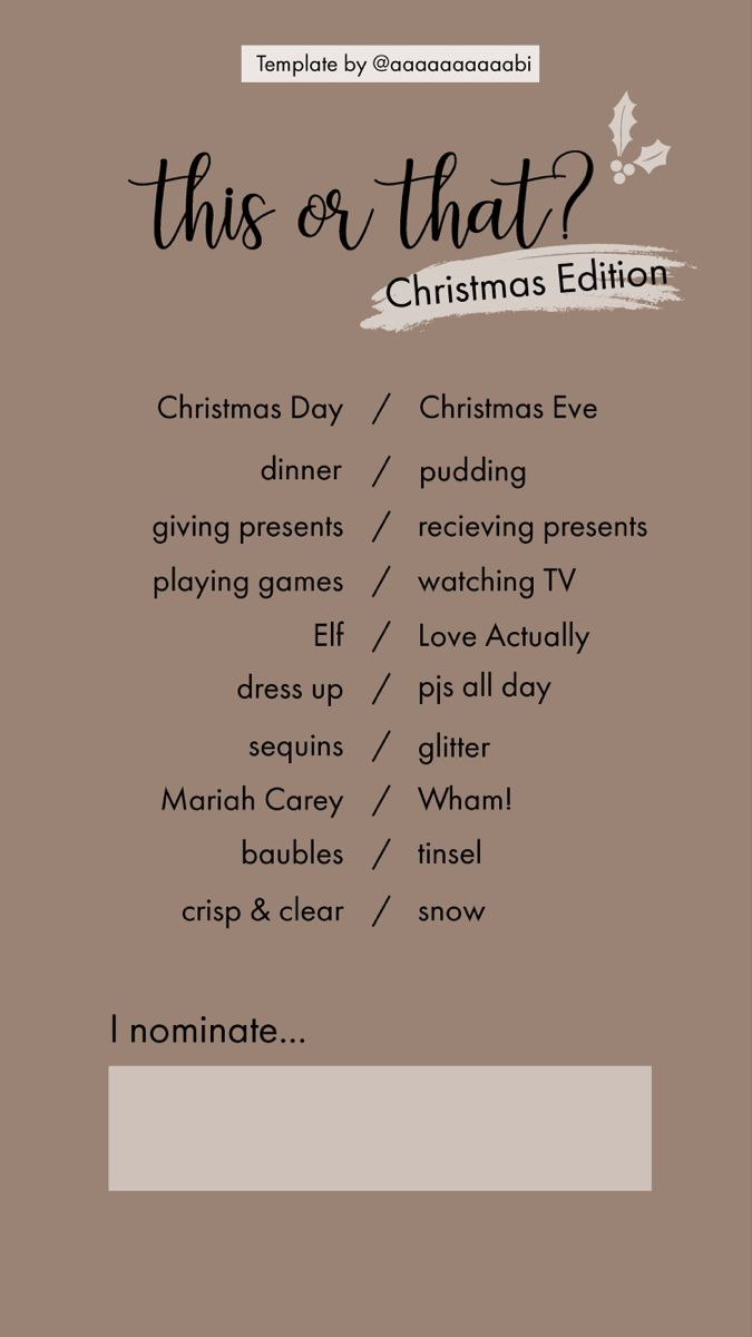 Instagram Story Template - This Or That? Christmas Edition pertaining to Christmas This Or That Template