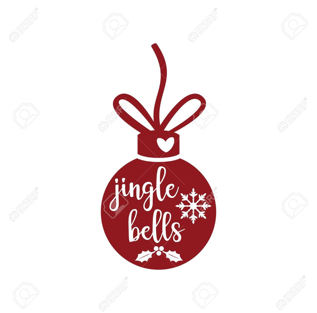 Jingle Bells Ball Decoration Vector Christmas Theme For Print in Christmas Jingle Bell Template