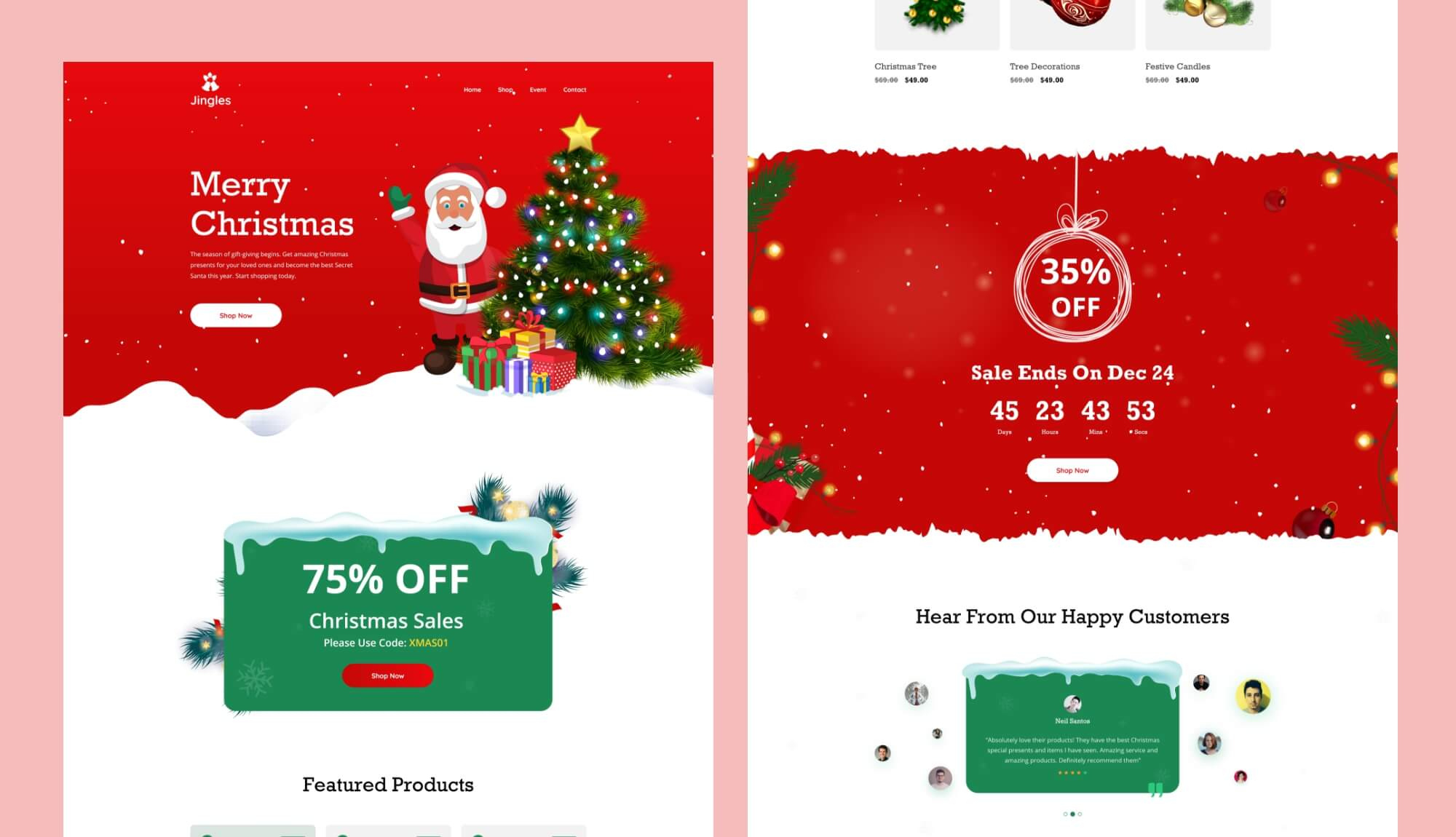 Jingles - Christmas Landing Page Template | Templately for Christmas Landing Page Template