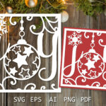 Joy Card Svg | Joy Christmas Paper Cutting Template Cricut Inside Christmas Paper Cutting Template