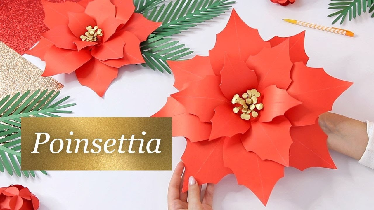 Large Paper Poinsettia Flower Template (Trailer) intended for Christmas Poinsettia Flower Template