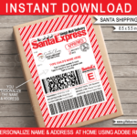 Large Santa Mail Shipping Labels   Fedex Style Intended For Christmas Shipping Label Template