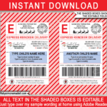 Large Santa Mail Shipping Labels   Usps Style Regarding Christmas Shipping Label Template Free