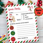 Letter To Santa, Bonus Coloring Pages, Dear Santa, Printable Intended For Christmas List Santa Template