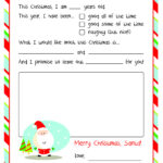 Letter To Santa – Free Printable With Regard To Christmas List To Santa Template Free