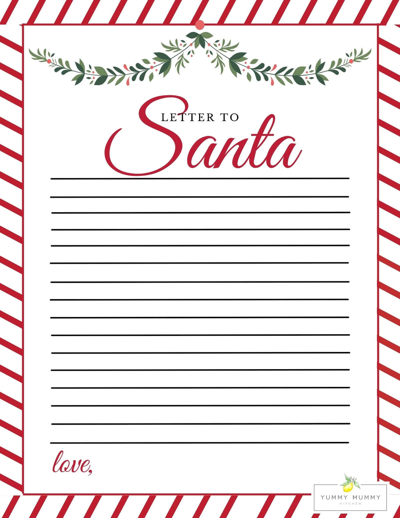 Letter To Santa Template - Free Printable Dear Santa Letters for Christmas Letters To Santa Template Free
