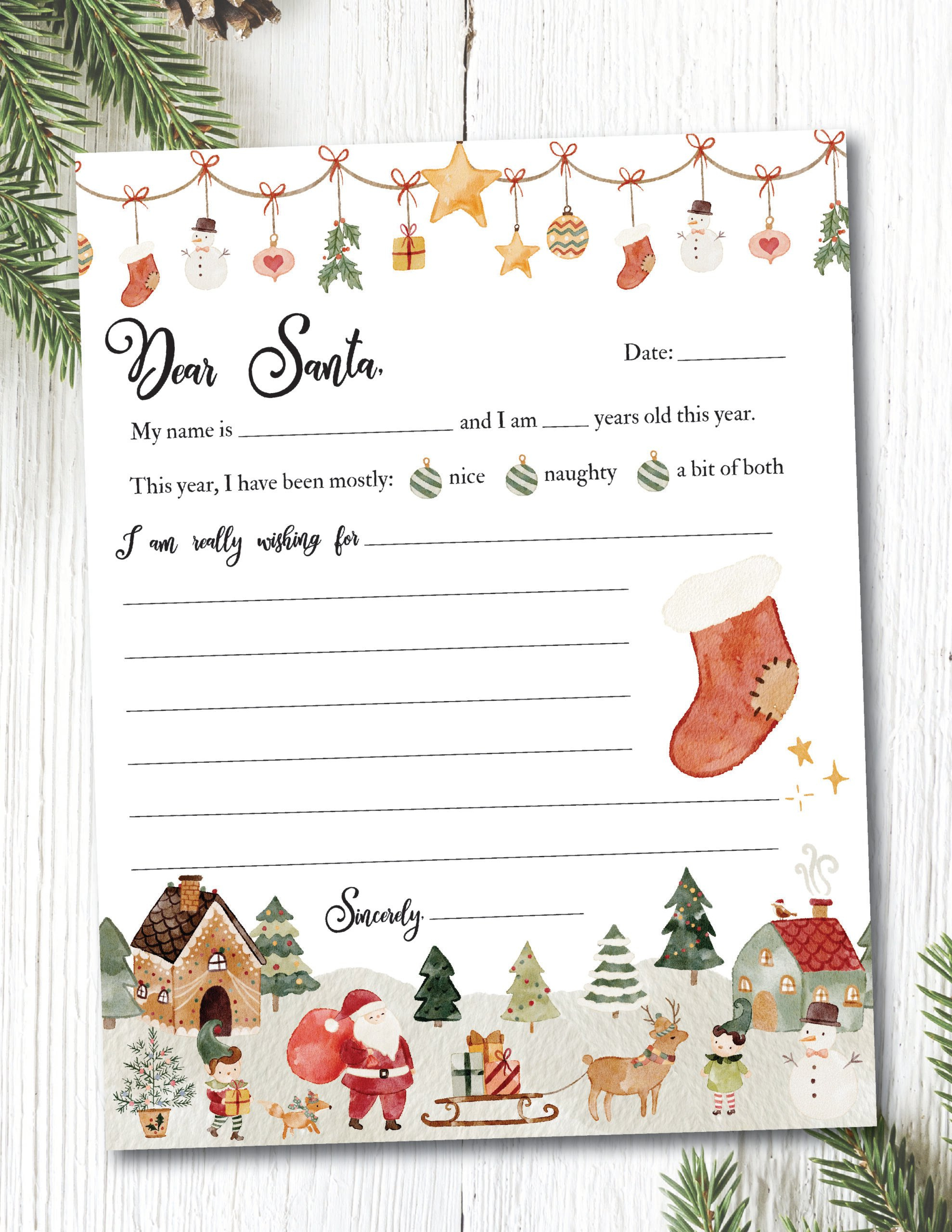 Letter To Santa Template Free Printable - Home Sweet Farm Home for Christmas Letter Free Template
