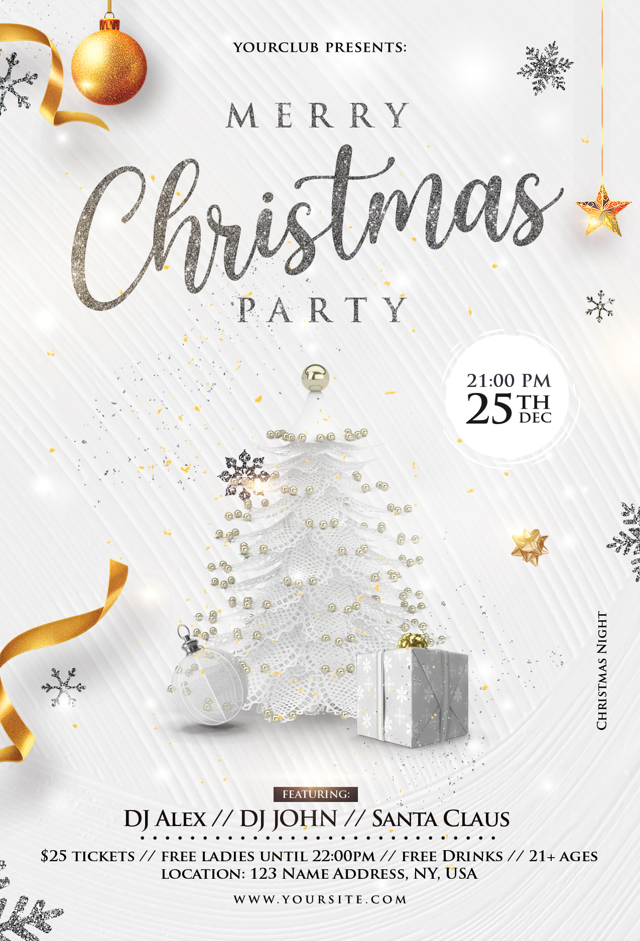 Merry Christmas Party Flyer Template (Psd) - Pixelsdesign with regard to Christmas Party Flyer Template Psd