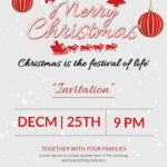 Merry Christmas Party Invitation Template In Pages, Outlook, Word With Christmas Party Invitation Template Outlook