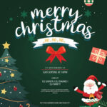 Merry Christmas Party Poster Design Template | Ai Free Download In Christmas Party Design Template