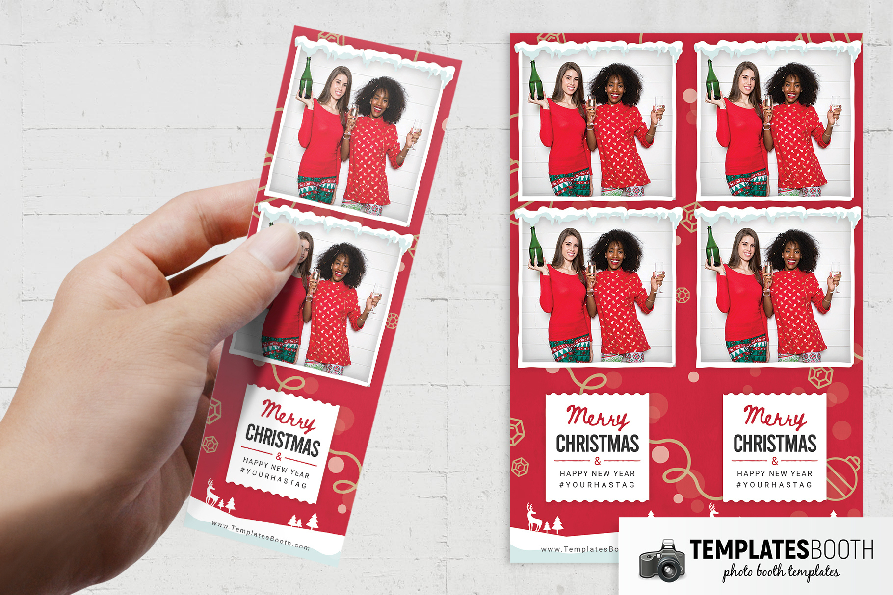 Merry Christmas Photo Booth Template - Templatesbooth with Christmas Photo Booth Template