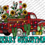 Merry Christmas Red Truck Sublimation Designs Downloads, Digital Intended For Christmas Red Truck Template