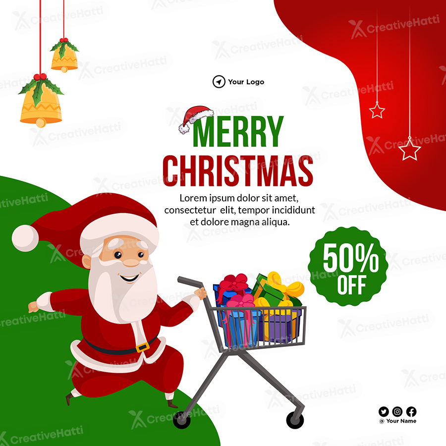 Merry Christmas Sale Off On Banner Template for Christmas Sale Banner Template