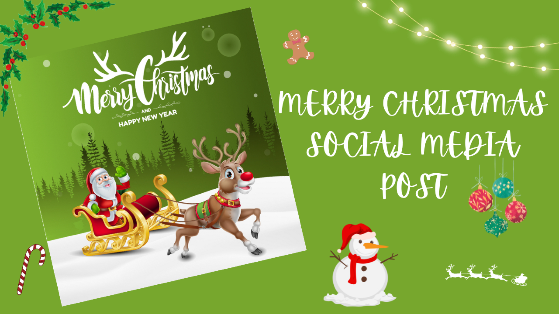 Merry Christmas Social Media Post | Figma throughout Christmas Social Media Post Template