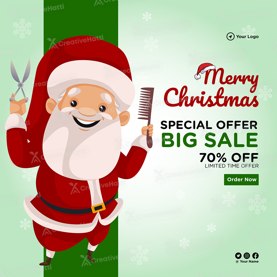 Merry Christmas Special Offer Big Sale On A Banner Template within Christmas Sale Banner Template