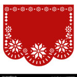 Mexican Papel Picado Christmas Template – Lizenzfreie Vektorgrafik Within Christmas Papel Picado Template
