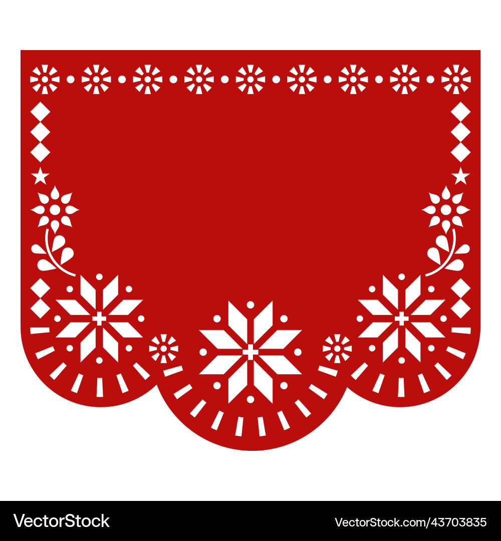 Mexican Papel Picado Christmas Template – Lizenzfreie Vektorgrafik within Christmas Papel Picado Template
