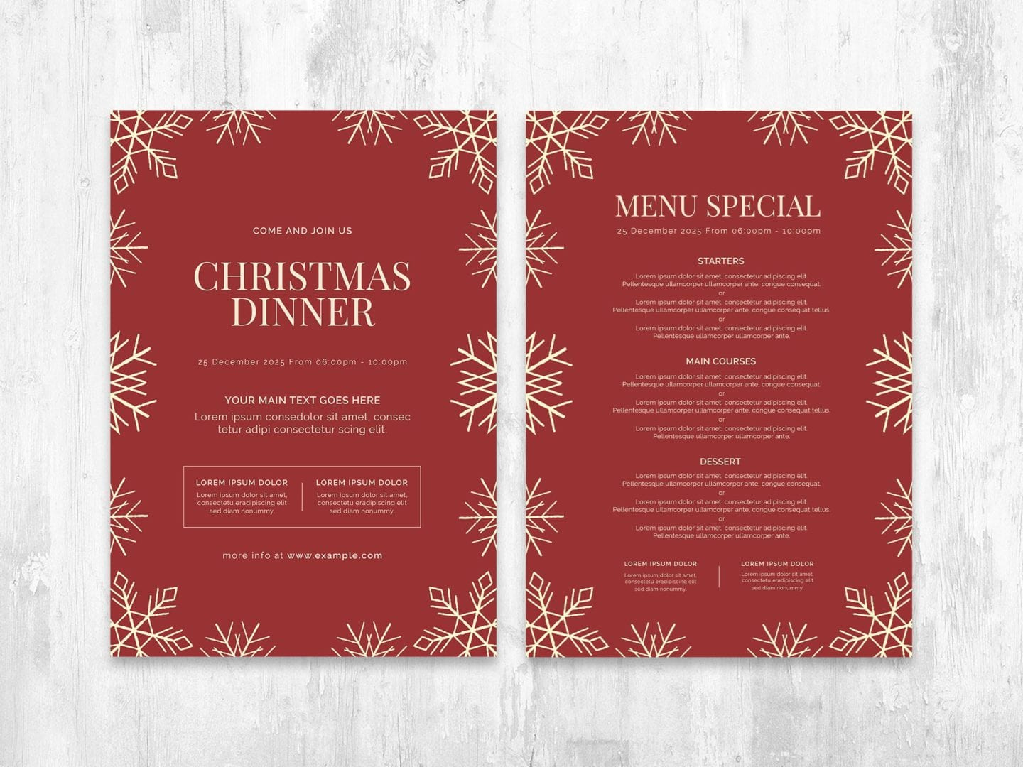 Minimal Christmas Menu Template [Photoshop Psd] - Brandpacks throughout Christmas Menu Flyer Template
