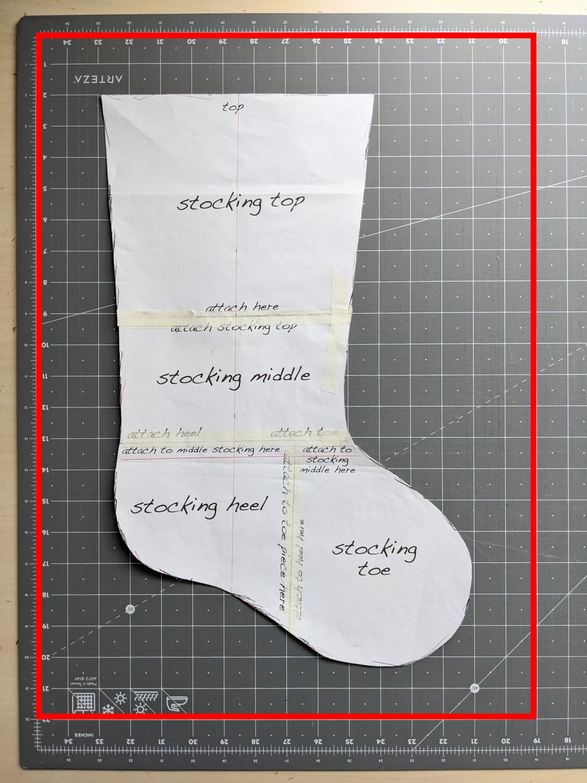 Minimalist Christmas Tree Stocking — Juniperus Threadworks within Christmas Stocking Sewing Template