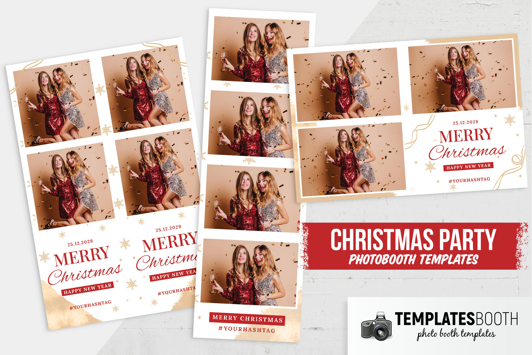 Modèle De Cabine Photo Gratuit Pour Noël - Templatesbooth in Christmas Photo Booth Template