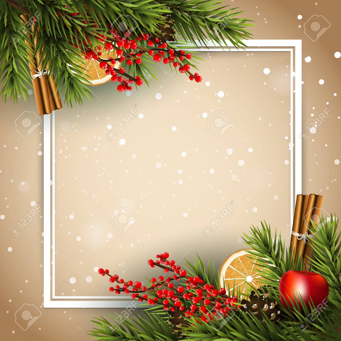 Modèle De Cadre De Noël. Clip Art Libres De Droits, Svg, Vecteurs throughout Christmas Photo Frame Template Free