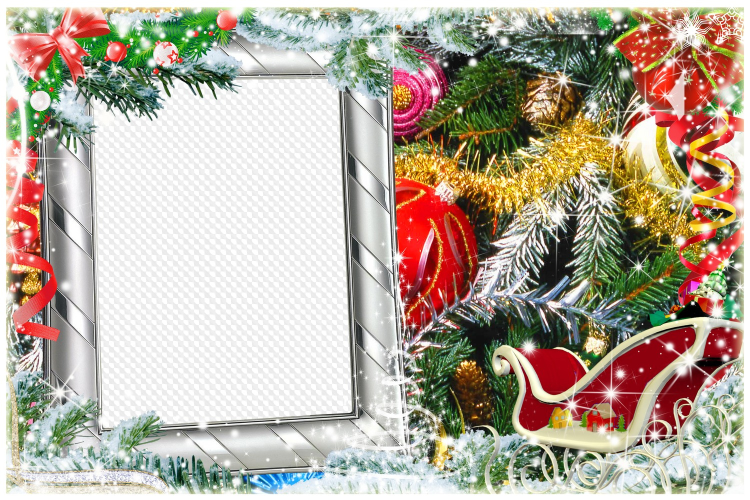 Multilayer Christmas Frame ( Psd, Png ) intended for Christmas Photoshop Frame Template
