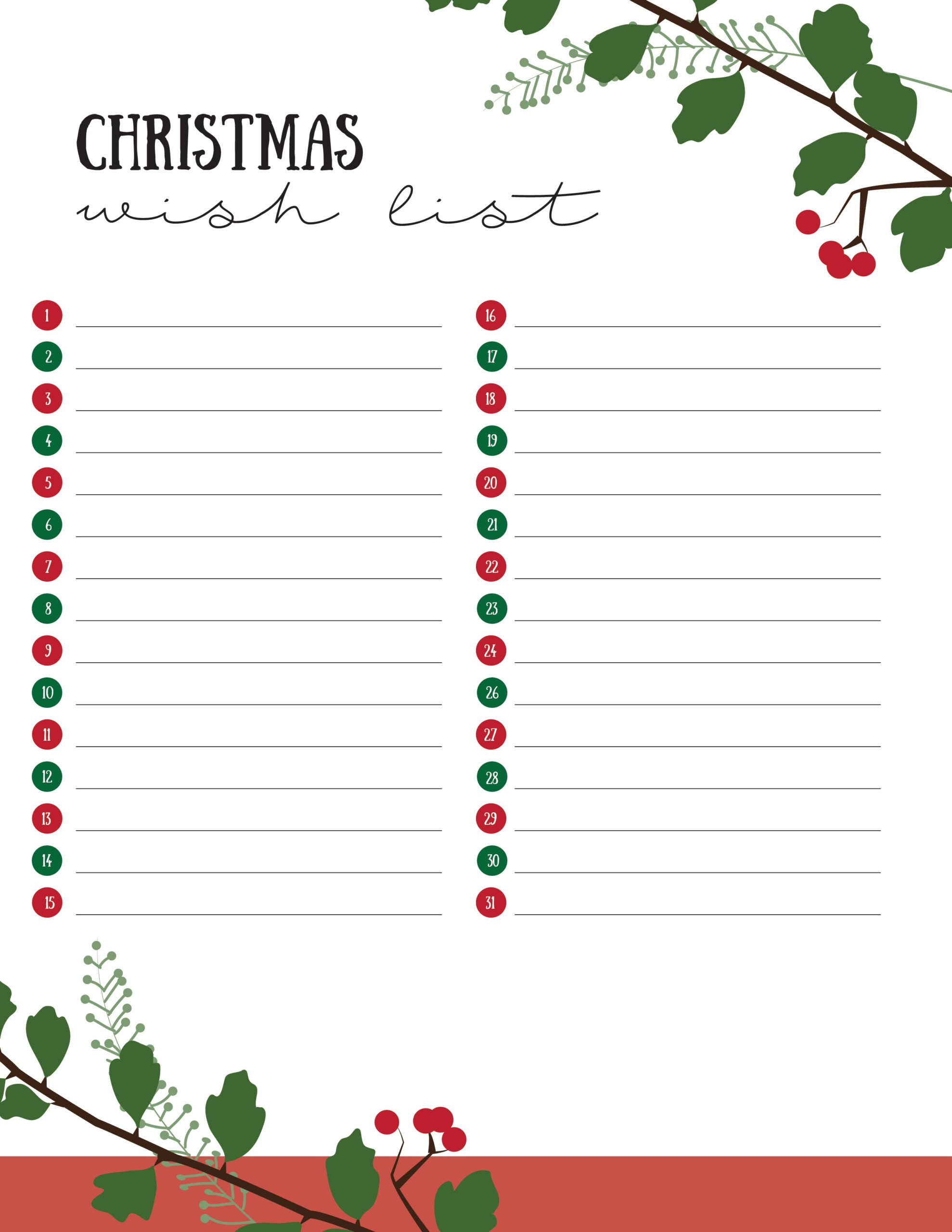 My Christmas Wishlist Template pertaining to Christmas List Template Pinterest