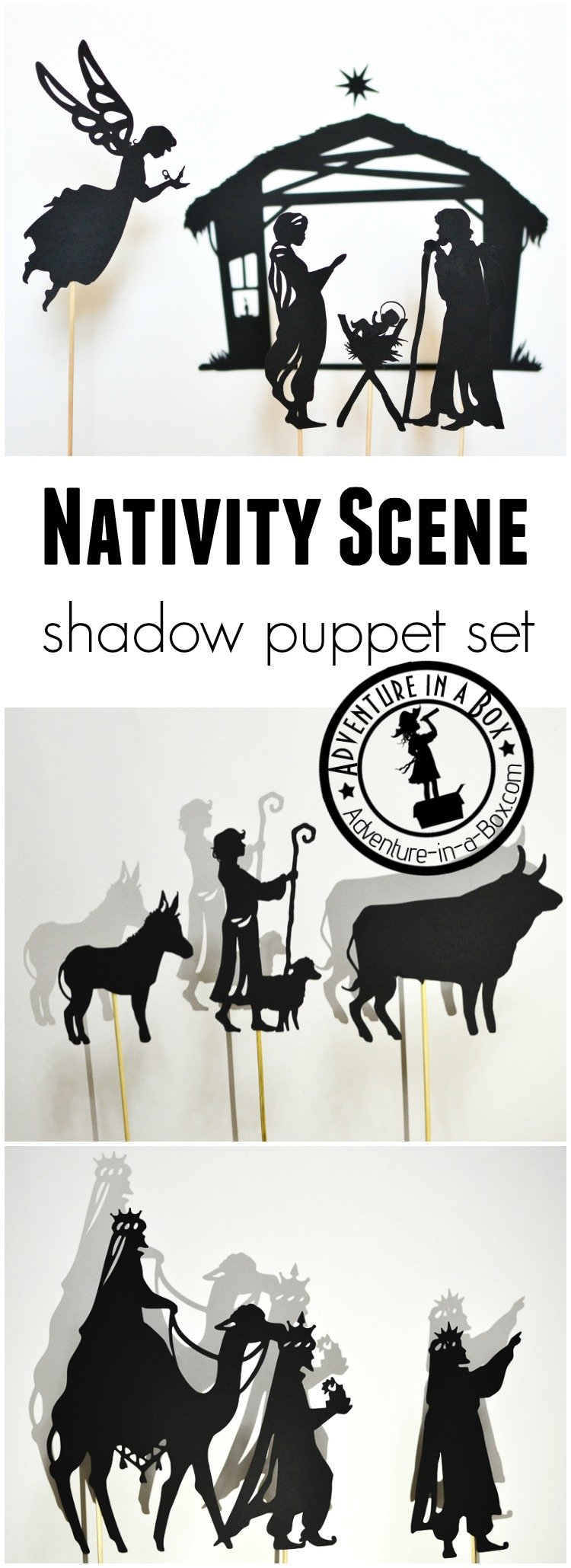 Nativity Myth Shadow Puppets inside Christmas Shadow Puppet Template