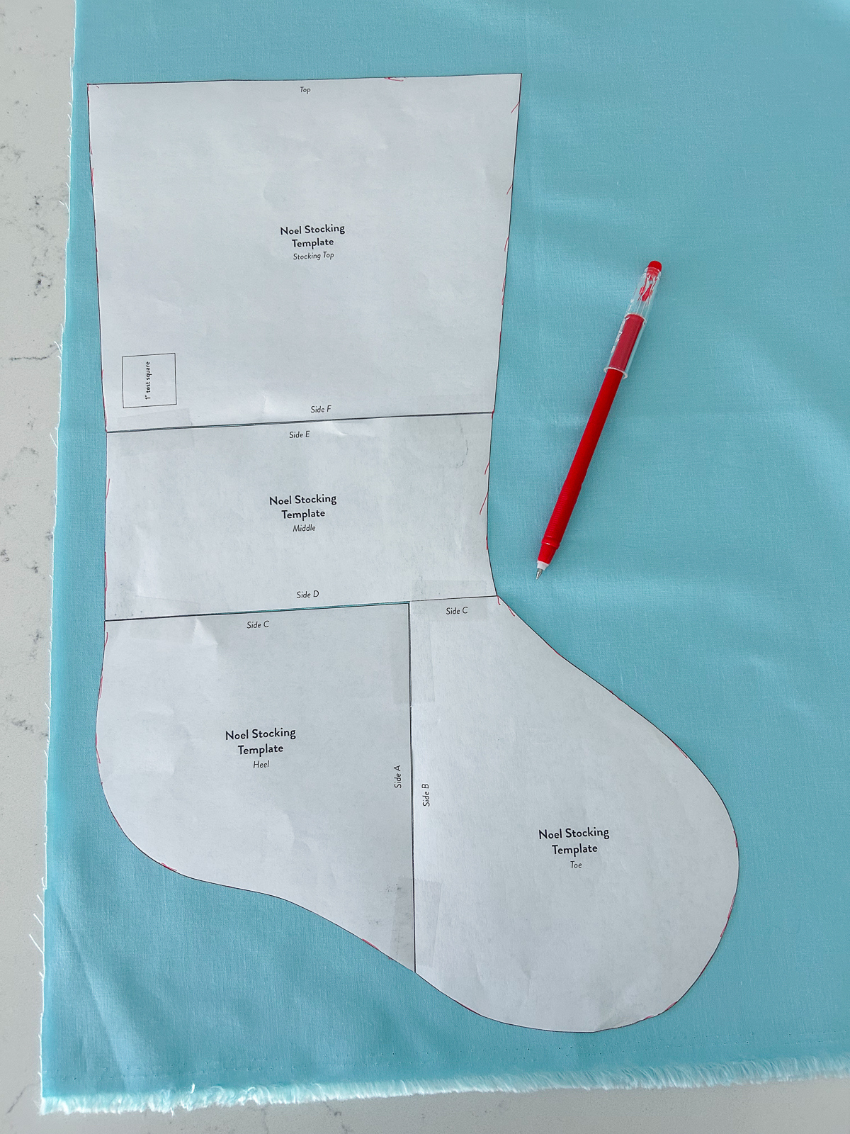 Noel Quilted Stocking Pattern - Suzy Quilts in Christmas Stocking Template For Sewing