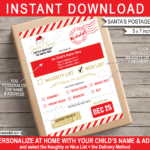 North Pole Shipping Labels From Santa   Red & Gold Inside Christmas Shipping Label Template Free