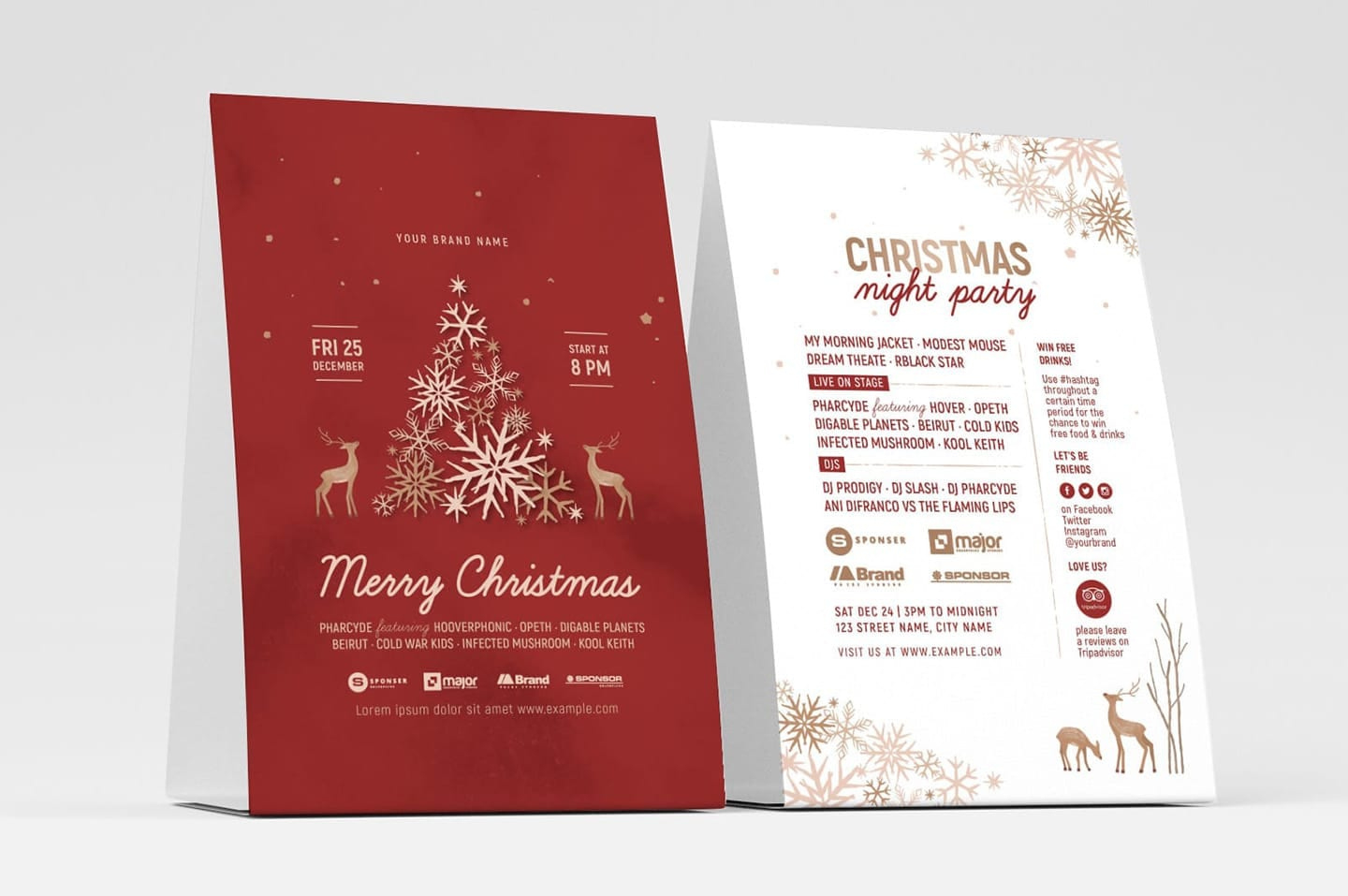 Ornate Christmas Flyer Template inside Christmas Table Tent Template